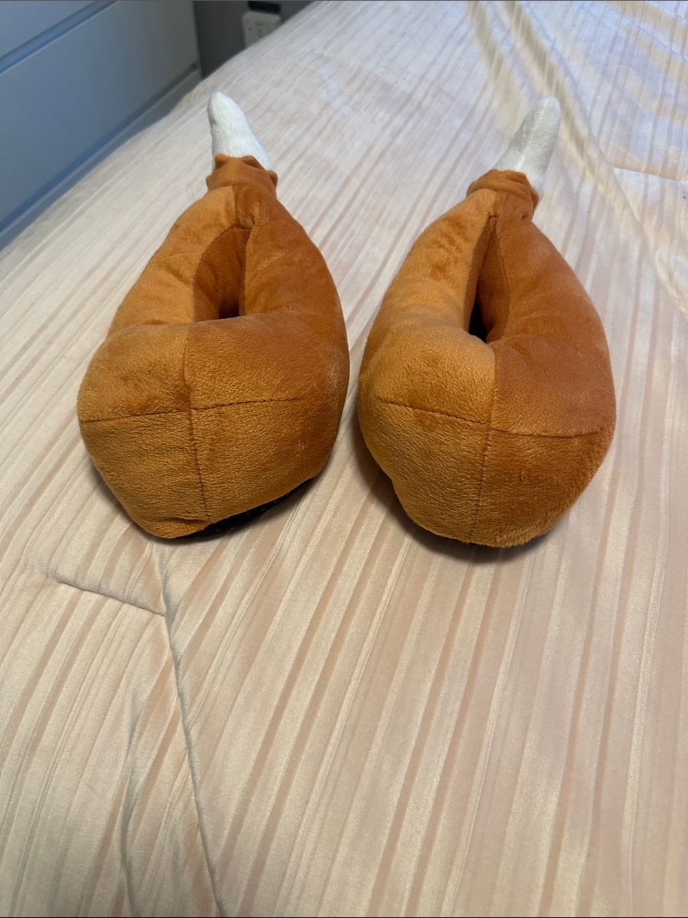 Kids Plush Turkey Leg Slippers - Brown